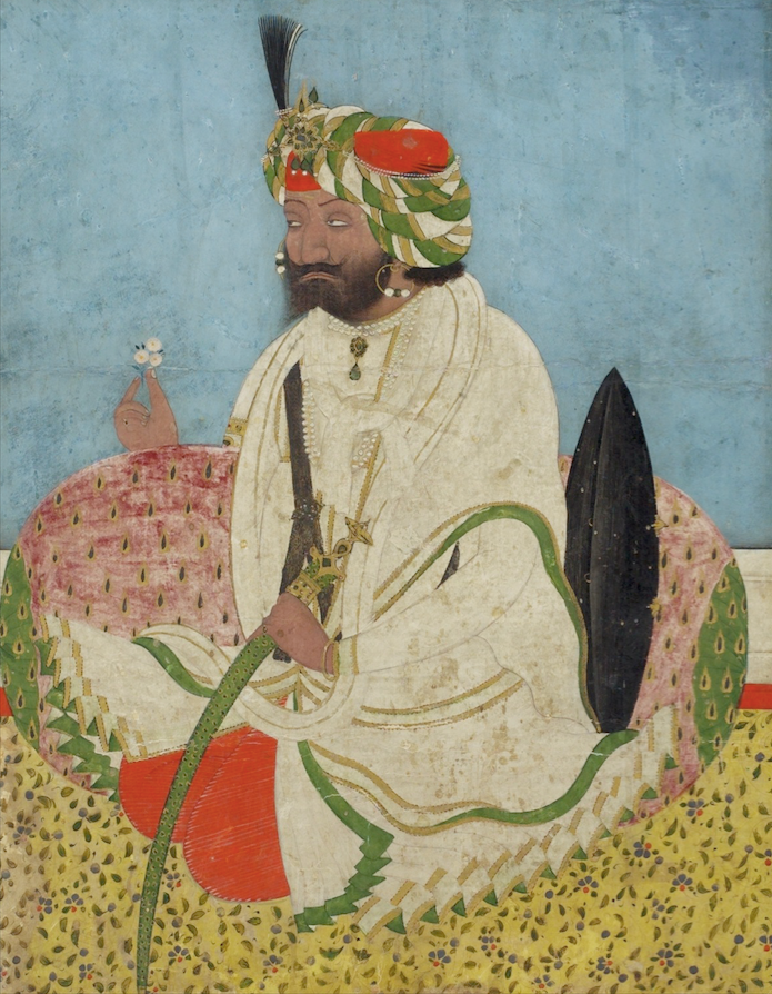 Gulab Singh, (1792-1857), the first Dogra Raja of Jammu in 1822. Painting by an unknown artist from the collection of Sir William Rothenstein, 19th century.