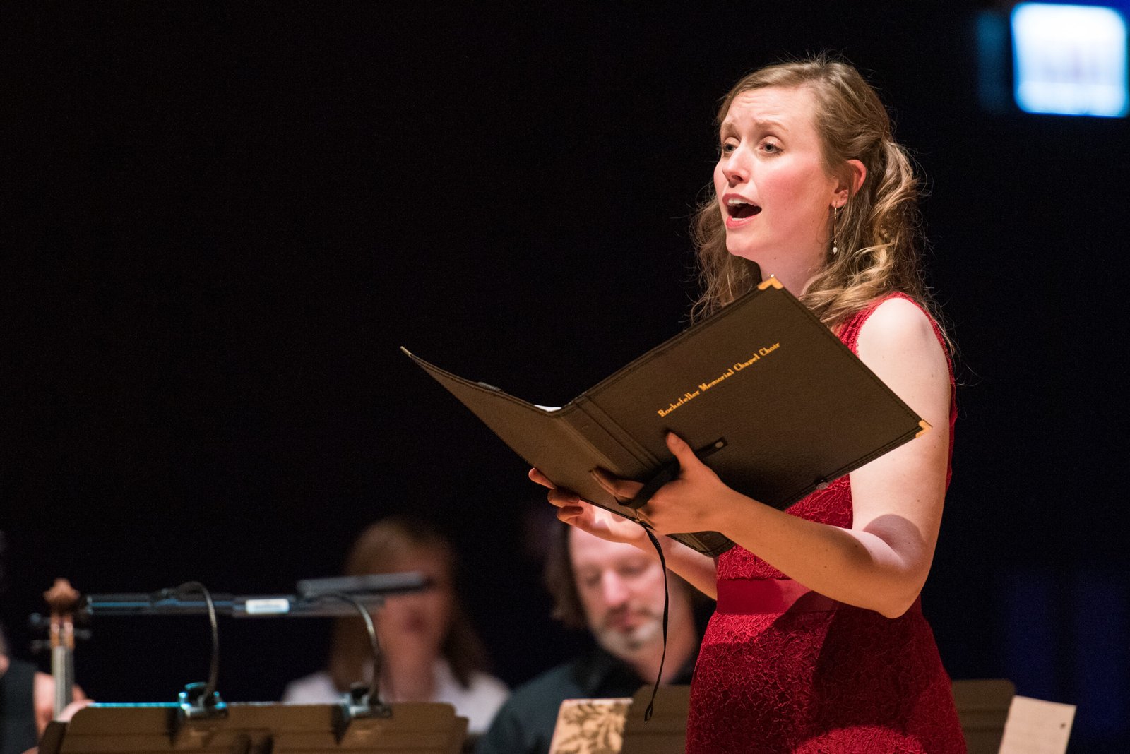 Soprano Kaitlin Foley sings the tragic tale of Susanna from the Book of Daniel in the Old Testament. La Susanna at Gannon Concert Hall by Haymarket Opera Company. Photo by Topher Alexander. 2022